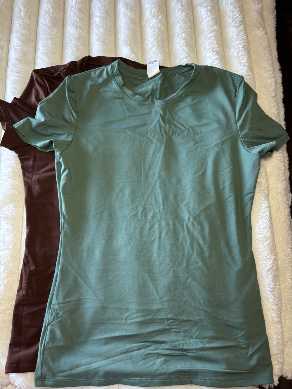 PINK Victoria's Secret BROWN AND GREEN Crewneck Short Sleeve Tee - Picture 6 of 6